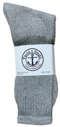 48 Wholesale Yacht & Smith Kids Cotton Crew Socks Gray Size 4-6