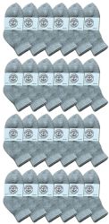 24 Wholesale Yacht & Smith Kids Cotton Quarter Ankle Socks In Gray Size 4-6