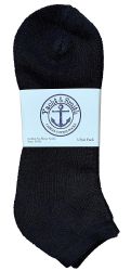 12 Units of Yacht & Smith Men's Cotton No Show Ankle Socks King Size 13-16 Black	 - Big And Tall Mens Ankle Socks