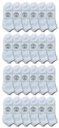 24 Pairs Yacht & Smith Men's Cotton No Show Sport Socks King Size 13-16 White - Big And Tall Mens Ankle Socks