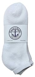 24 Pairs Yacht & Smith Men's Cotton No Show Sport Socks King Size 13-16 White - Big And Tall Mens Ankle Socks