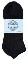 36 Bulk Yacht & Smith Men's No Show Ankle Socks, Cotton. Size 10-13 Black
