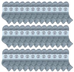 36 Pieces Yacht & Smith Men's Cotton Sport Ankle Socks Size 10-13 Solid Gray - Mens Ankle Sock