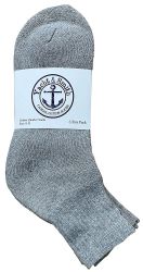 48 Wholesale Yacht & Smith Men's Cotton Sport Ankle Socks Size 10-13 Solid Gray