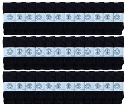36 Wholesale Yacht & Smith 28 Inch Men's Long Tube Socks, Black Cotton Tube Socks Size 13-16