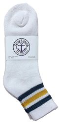 24 Pieces Yacht & Smith Men's Cotton Sport Ankle Socks Size 10-13 With Stripes - Mens Ankle Sock
