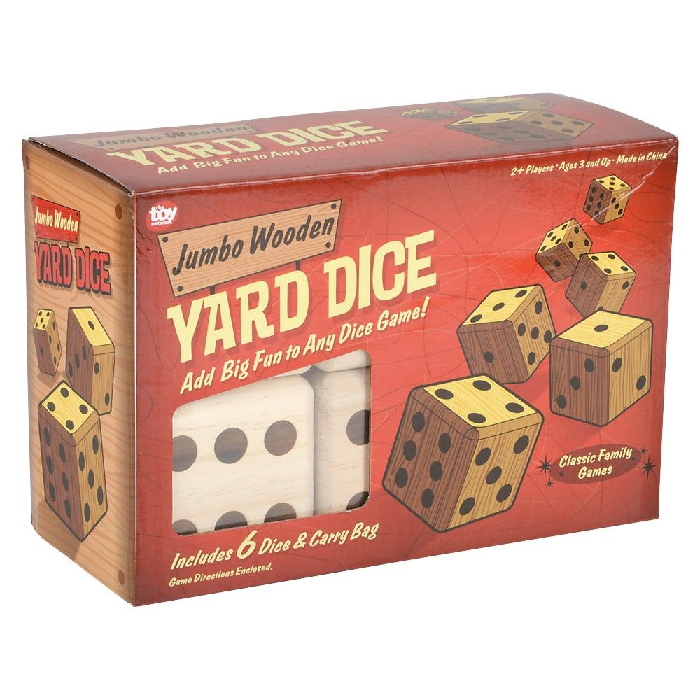 4 pieces Jumbo Wooden Yard Dice 3.5" - Playing Cards & Dice