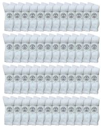 48 of Yacht & Smith Women's Cotton Terry Cushioned Athletic White Crew Socks