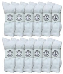 12 of Yacht & Smith Women's Cotton Terry Cushioned Athletic White Crew Socks