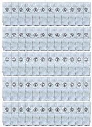 60 of Yacht & Smith Women's Cotton Tube Socks, Referee Style, Size 9-15 Solid White