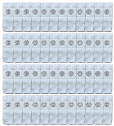 48 of Yacht & Smith Women's Cotton Tube Socks, Referee Style, Size 9-15 Solid White