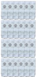 24 of Yacht & Smith Women's Cotton Tube Socks, Referee Style, Size 9-15 Solid White