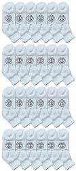 24 Pieces Yacht & Smith Women's Lightweight Cotton White Quarter Ankle Socks - Womens Ankle Sock