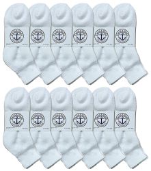 12 Units of Yacht & Smith Women's Cotton Ankle Socks White Size 9-11 - Womens Ankle Sock