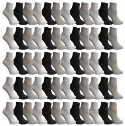 60 Pairs Yacht & Smith Women's Cotton Assorted Color Quarter Ankle Sports Socks, Size 9-11 - Womens Ankle Sock