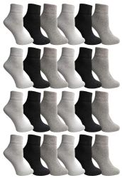 24 Pairs Yacht & Smith Women's Cotton Assorted Color Quarter Ankle Sports Socks, Size 9-11 - Womens Ankle Sock