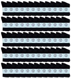 60 of Yacht & Smith Kid's Cotton Terry Cushioned Athletic Black Crew Socks