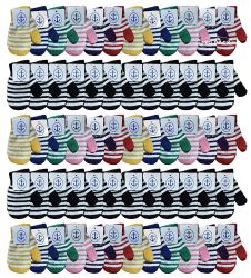 120 Pairs Yacht & Smith Kids Striped Mitten With Stretch Cuff Ages 2-8 - Kids Winter Gloves
