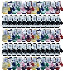 240 Pairs Yacht & Smith Kids Striped Mitten With Stretch Cuff Ages 2-8 - Kids Winter Gloves