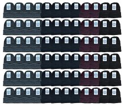 72 of Yacht & Smith Unisex Assorted Striped Colors Adult Winter Beanies
