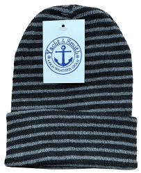 72 Units of Yacht & Smith Unisex Knit Winter Hat With Stripes Assorted Colors - Winter Beanie Hats