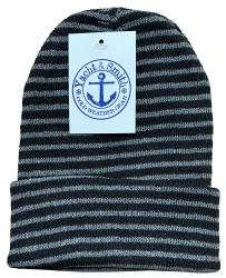 144 of Yacht & Smith Unisex Assorted Striped Colors Adult Winter Beanies