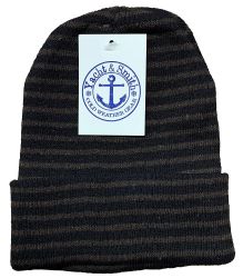 144 of Yacht & Smith Unisex Assorted Striped Colors Adult Winter Beanies