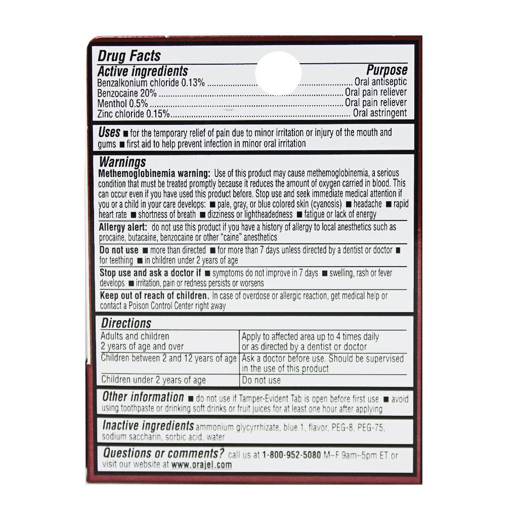 12 Pieces of Travel Size Orajel 4X Medicated For Toothache and Gum GeL- 0.25 oz.