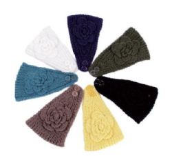 120 Wholesale Knitted Floral Winter Head Band