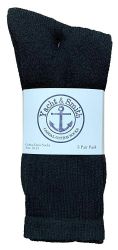 24 Pairs Yacht & Smith Mens Athletic Crew Socks , Soft Cotton, Terry Cushion, Sock Size 10-13 Black - Mens Crew Socks