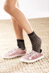 Yacht & Smith 4 Pack Fishnet Ankle Socks, Mesh Patterned Anklet Sock - Womens Ankle Sock