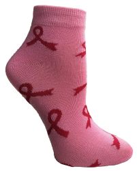 60 Wholesale Yacht & Smith Pink Ribbon Breast Cancer Awareness Ankle Socks For Women