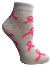 60 Pairs Yacht & Smith Women's Assorted Colored Breast Cancer Awareness Ankle Socks - Breast Cancer Awareness Socks