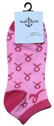60 Pairs Yacht & Smith Women's Assorted Colored Breast Cancer Awareness Ankle Socks - Breast Cancer Awareness Socks