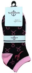 60 Units of Yacht & Smith Pink Ribbon Breast Cancer Awareness Ankle Socks For Women - Breast Cancer Awareness Socks