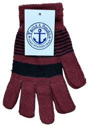 120 of Yacht And Smith Men's Winter Gloves In Assorted Striped Colors