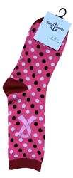 12 Pairs Pink Ribbon Breast Cancer Awareness Crew Socks For Women - Breast Cancer Awareness Socks