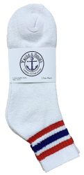 72 Pieces Yacht & Smith Women's Cotton Sport Ankle Socks Size 9-11 With Stripes - Womens Ankle Sock