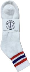 48 Pieces Yacht & Smith Men's King Size Cotton Sport Ankle Socks Size 13-16 With Stripes - Big And Tall Mens Ankle Socks