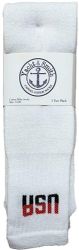 48 of Yacht & Smith Men's Cotton 31" Inch Terry Cushioned Athletic White Usa Logo Tube Socks Size 13-16