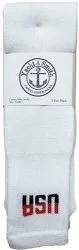 Yacht & Smith Men's Cotton 31" Inch Terry Cushioned Athletic White Usa Logo Tube Socks Size 13-16