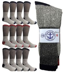 48 of Yacht & Smith Men's Cotton Assorted Thermal Socks Size 10-13