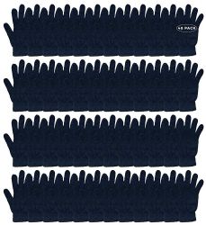 48 Pairs Yacht & Smith Unisex Black Magic Gloves - Knitted Stretch Gloves