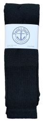 24 Wholesale Yacht & Smith Men's 31 Inch Cotton Terry Cushioned Extra Long Black Tube SockS- King Size 13-16