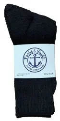 Yacht & Smith Kid's Cotton Sock Set Assorted Styles, Crew, Ankle And Tube Black