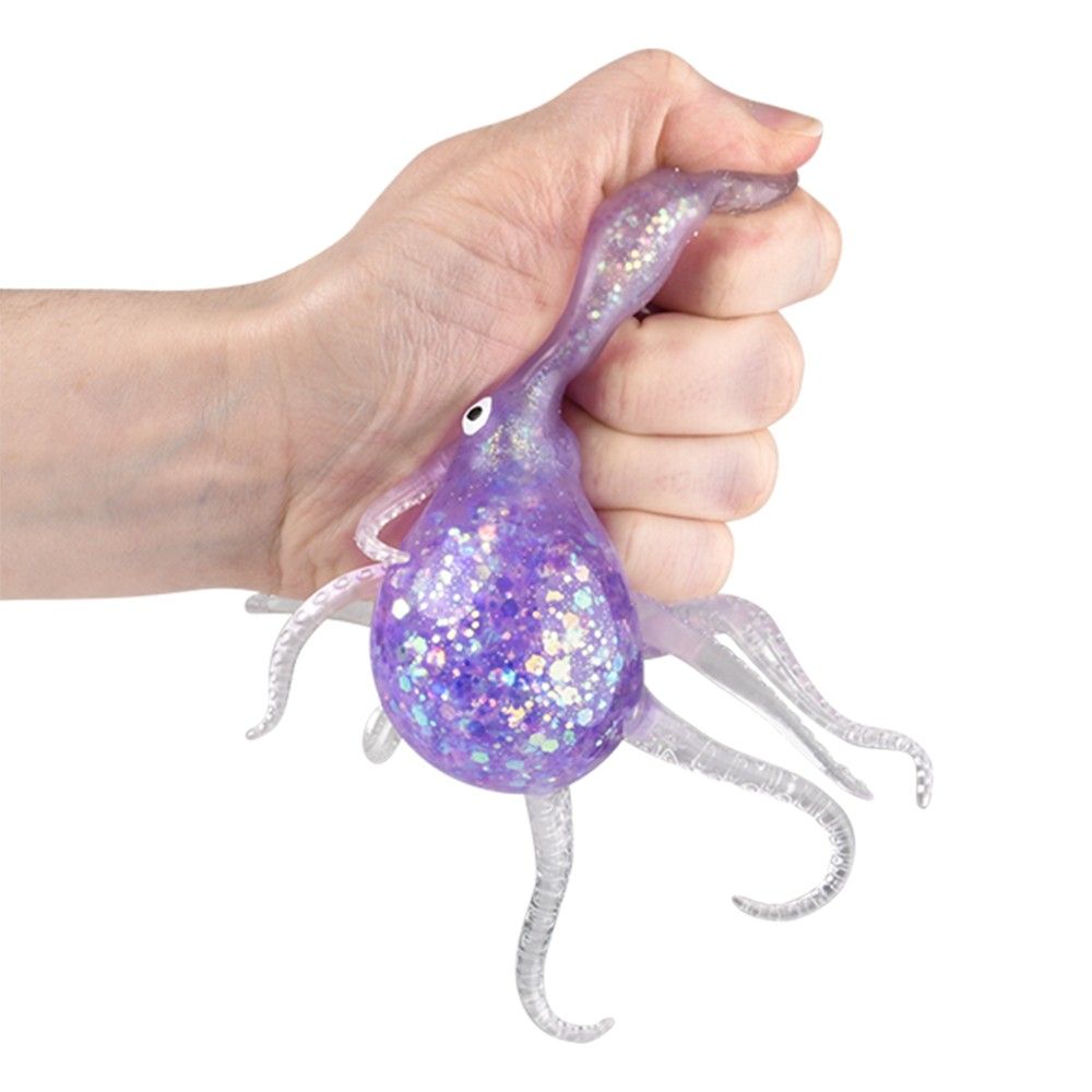 144 pieces 6" Squeeze Sparkle Confetti Octopus - Slime & Squishees
