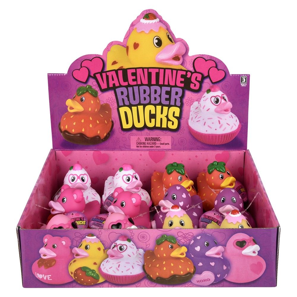 72 of 3.5 inch Valentine's Rubber Duck Assortment 12ct