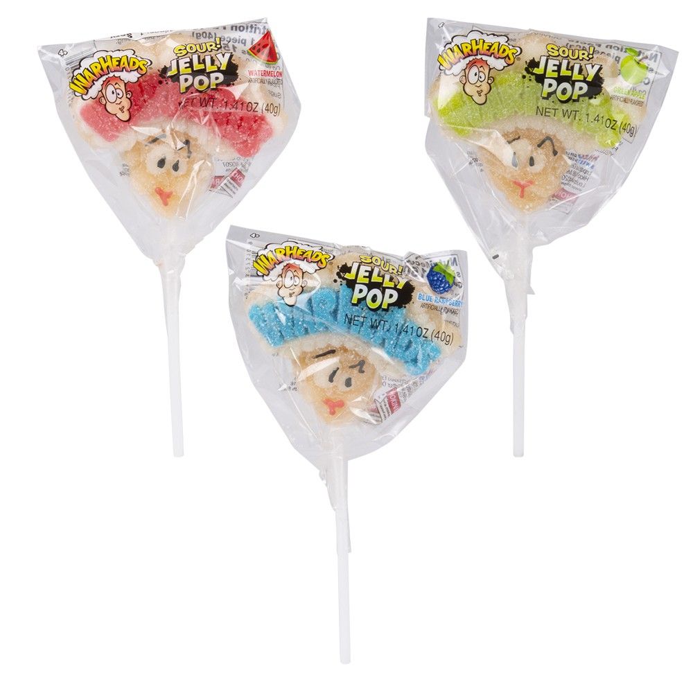 48 pieces Warheads Sour Jelly Pops - Food & Beverage