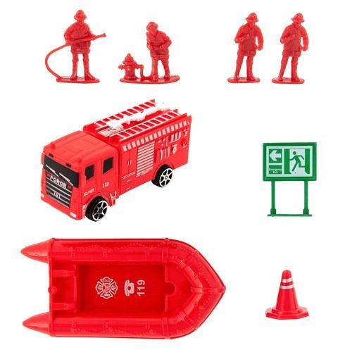 36 Wholesale Fireman Rescue Play Set - 8 Piece Set