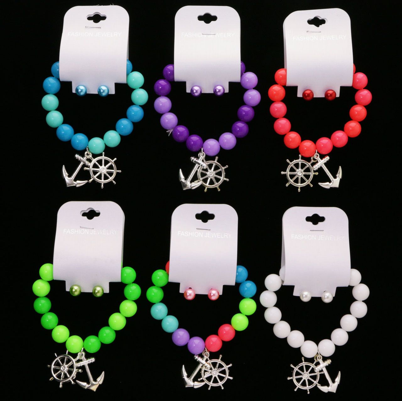 60 Wholesale Silvertone And Goldtone Beaded Bracelets, With Stud Earrings